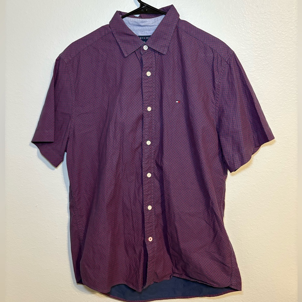 Tommy Hilfiger Pattern Button Up Shirt Vintage